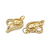 Brass Micro Pave Clear Cubic Zirconia Pendants KK-E068-VB192-2