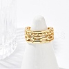 Oval Chain Brass Open Cuff Rings for Unisex RJEW-G343-03G-2