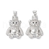 Brass Micro Pave Cubic Zirconia Pendants KK-M240-04F-1