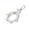 Brass Pendant Cabochon Settings KK-S521-17E-P-2