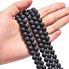 Dyed & Heated Natural Black Agate Beads Strands G-H1617-2