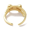 Bowknot Brass Micro Pave Clear Cubic Zirconia Open Cuff Rings for Women RJEW-C098-02G-3