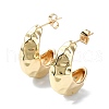Textured Teardrop Brass Stud Earrings EJEW-D098-02G-1