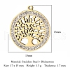 301 Stainless Steel Rhinetone Pendants PW-WGA3FD6-03-1