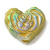 Metal Enlaced Heart Rose Opaque Acrylic Bead OACR-Q190-01B-1