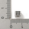 Brass Micro Pave Black Cubic Zirconia Beads KK-G493-37B-P02-3