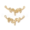 Brass Micro Pave Clear Cubic Zirconia Connector Charms KK-E068-VC019-1