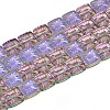 Electroplate Transparent Glass Beads Strands EGLA-N017-03F-1