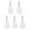 Teardrop Platinum Tone Brass Quartz Crystal Pendants G-F267-04I-3