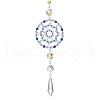 Glass Beaded Flower Hanging Ornaments HJEW-TA00187-1