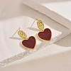 Exquisite Brass Heart Dangle Stud Earrings KG8789-4