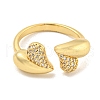 Brass Micro Pave Clear Cubic Zirconia Open Cuff Ring for Women RJEW-M173-03C-G-2