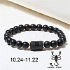 12 Constellations Theme Frosted Black Stone Round Beaded Stretch Bracelets for Women Men WG3EE4F-11-1
