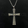 Alloy Rhinestone Cross Pendant Necklaces NX3454-1-1