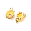Oval Brass Micro Pave Cubic Zirconia Pendants KK-L237-020G-04-3