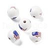 Independence Day Theme Wood European Beads WOOD-M011-07G-1