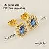 304 Stainless Steel Cubic Zirconia Stud Earrings FS-WGD0B7C-14-1