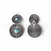 Synthetic Turquoise Pendants PALLOY-N157-035-2