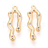 Brass Micro Pave Clear Cubic Zirconia Pendants KK-N267-07G-1