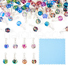 64Pcs 8 Styles Glass & Alloy Pendants PALLOY-TA00177-10
