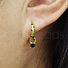 Flat Round S925 Sterling Silver Hoop Earrings FO8345-2-1