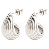 Rack Plating Brass Teardrop Dangle Stud Earrings EJEW-K245-36P-1