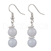 Round Natural Chalcedony Imitation Aquamarine Beaded Necklace & Bracelet & Dangle Earring Sets SJEW-JS01336-6
