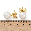 Bowknot Brass Micro Pave Clear Cubic Zirconia Dangle Stud Earrings EJEW-F895-11G-5