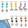Glass Bead & Alloy Pendants PALLOY-GO00010-1