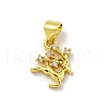 Rack Plating Brass Micro Pave Cubic Zirconia Charms KK-C074-06G-1