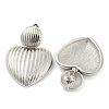 Rack Plating Brass Heart Dangle Stud Earrings EJEW-P242-06P-2