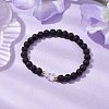 6mm Round Natural Lava Rock Beaded Stretch Bracelets BJEW-JB10669-2