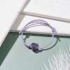Natural Amethyst Heart Braided Cord Bracelet BJEW-JB07685-05-2