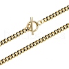 Brass Curb Chain Bracelets & Necklaces Sets NJEW-SZ0001-03G-A-3