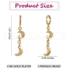 Clear Cubic Zirconia Moon and Star Dangle Leverback Earrings EJEW-SW00011-09-7