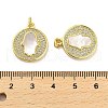 Brass Micro Pave Clear Cubic Zirconia Pendants KK-K365-02F-G-3