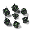 7 Styles Opaque Resin Polyhedral Dice Pendants Set RESI-A029-01B-1