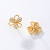 Elegant Clover Brass Stud Earrings ZM7919-4