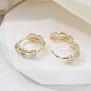 Brass Glass Hoop Earrings EJEW-Q014-23G-5