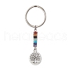 Natural Lapis Lazuli Green Aventurine Tiger Eye Red Jasper Lepidolite Howlite Red Aventurine & Alloy Keychain KEYC-JKC00813-01-1
