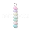 Macaron Color Dyed Natural Freshwater Shell Rondelle Beaded Pendants PALLOY-JF03706-02-3