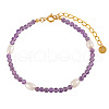 Natural Amethyst Round Beaded Bracelets for Women QY9574-2