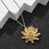 304 Stainless Steel Sunflower Pendant Cable Chain Necklaces for Women NJEW-R011-02G-3