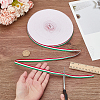 50 Yards Tricolor Polyester Striped Grosgrain Ribbon OCOR-WH0078-199A-3