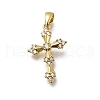 Brass Micro Pave Clear Cubic Zirconia Pendants KK-G525-17G-1