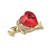 Real 18K Gold Plated Rack Plating Brass Micro Pave Clear Cubic Zirconia Pendants KK-C015-22G-06-2