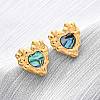 304 Stainless Steel Natural Paua Shell Stud Earrings EJEW-Z103-06G-01-1