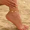 Simple and Fashionable Brass Round Coin Tassel Anklets for Women RB4557-2