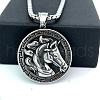 Greek Mythology Stainless Steel Horse Viking Pendant Necklaces for Men PM9465-4