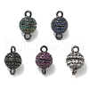 Rack Plating Round Brass Micro Pave Cubic Zirconia Magnetic Clasps KK-L224-070B-1